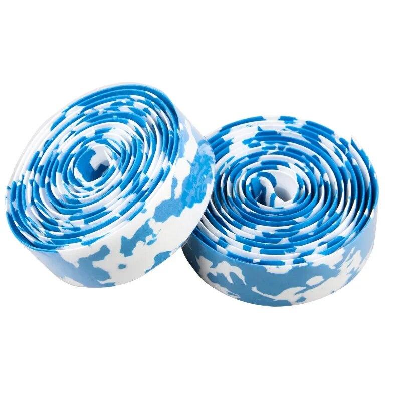 1 pereche de bandă de ghidon pentru bicicletă de drum, respirabilă, anti-alunecare, bandă pentru bicicletă cu burete, camuflaj, absorbant șoc, mâner, accesorii MTB