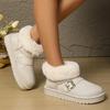 Fashion Luxury Metal Buckle Decoration Faux Fur Snow Boots Women 2025 Winter Soft Thick Bottom Ankle Booties Warm Short Plush Boots