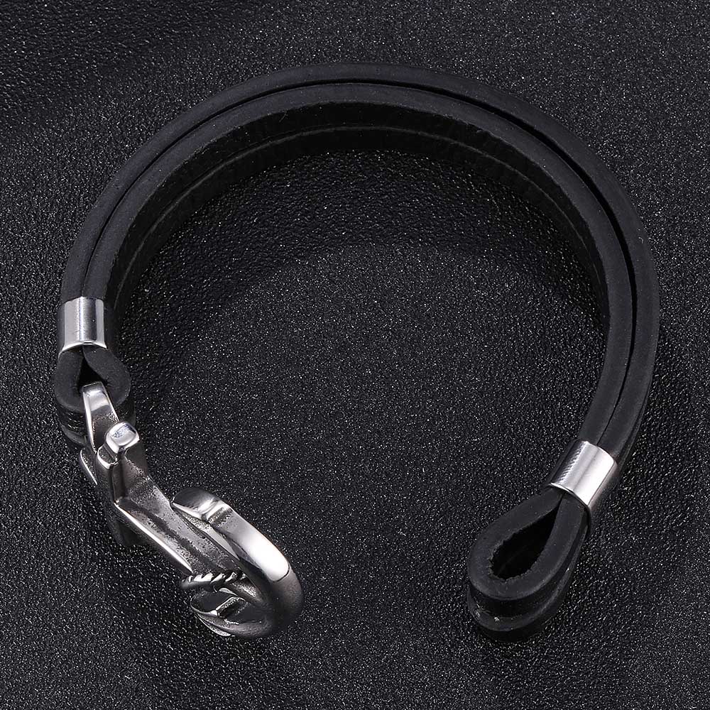 Fashion Men's Bracelet Cross Anchor Leather Bracelet Navy Punk Hip Hop Friendship Bracelets Jewelry