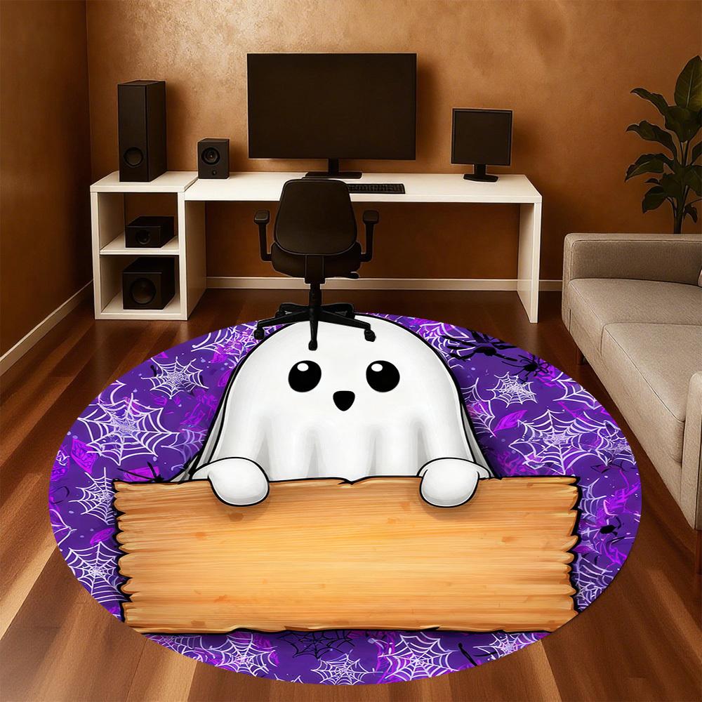 1PC Ghost Halloween Office Round Area Rug, Under Office Chairs Bedroom Living Room Home Decor, Carpet for Office -1110116