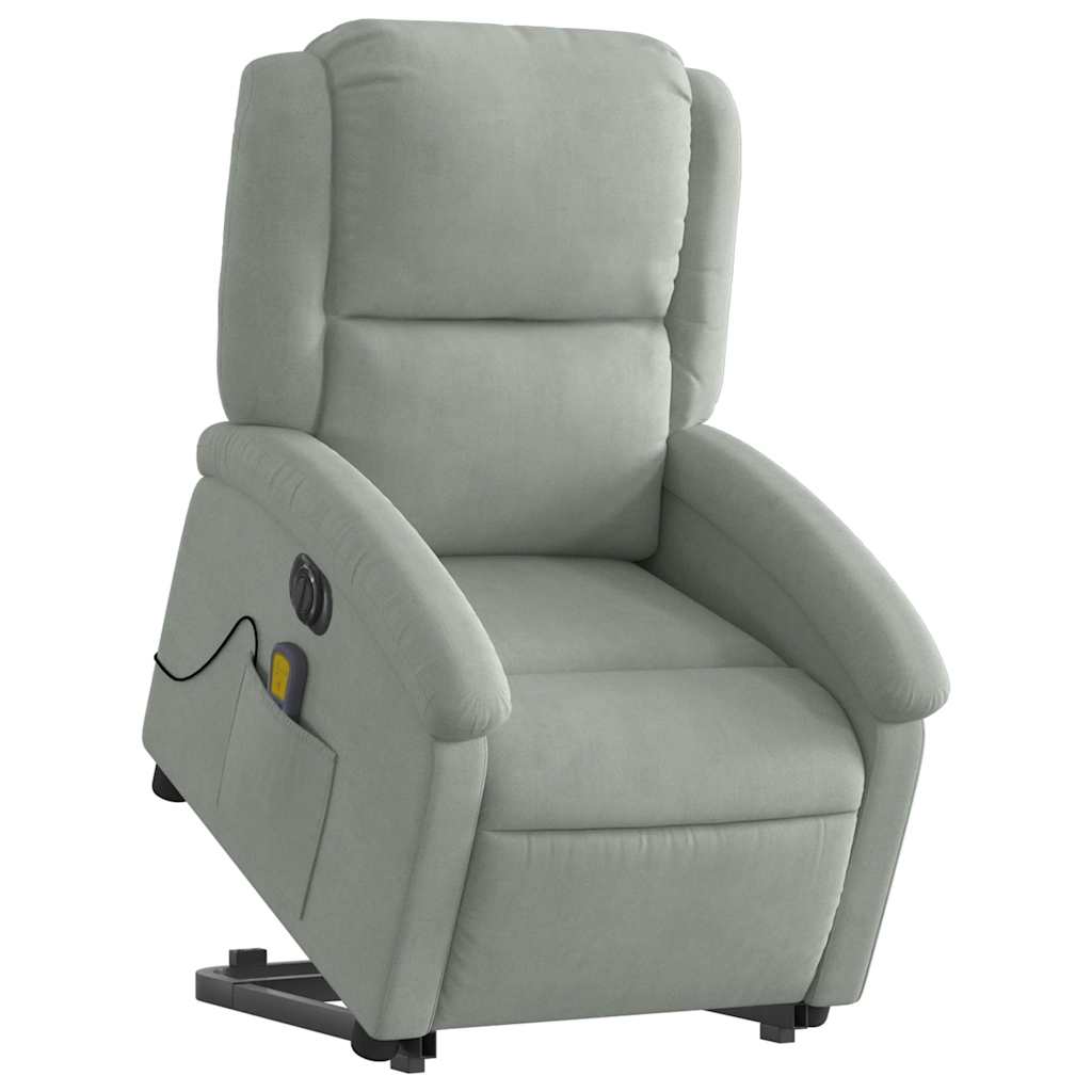 Vidaxl Lift-Up Massage Chair, Electric, Reclining, Light Gray