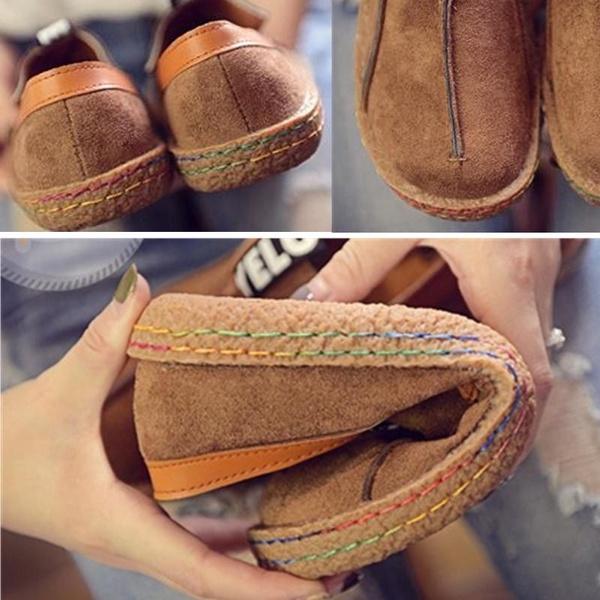 Suede Women Fashion Casual Flat Moccasin Comfy Loafer Shoes Big Size**