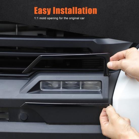 Glossy Piano Black Front Fog Light Trim Strip Sticker For Toyota Tundra +
