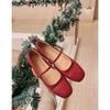 New Retro Style Square Toe Women's Mary Jane Shoes Elegant Shallow Dress Flats Leather Footwear for Ladies