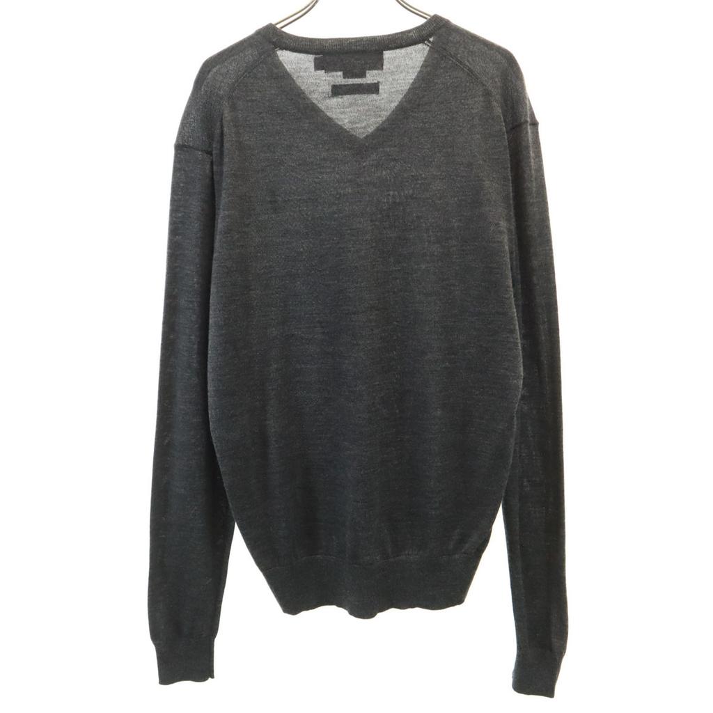 Polo von Ralph Lauren Langarm V-Ausschnitt Strick M Anthrazitgrau Pullover Herren Gebraucht