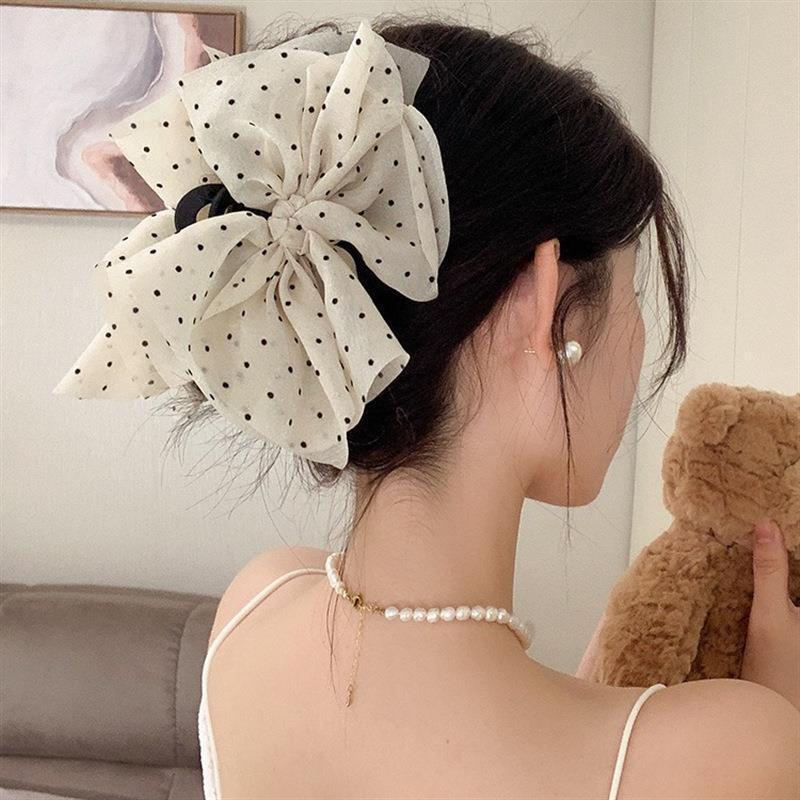 Fugitive Princess Satin Bow Hair Claw Clip - Elegant Updo Accessory
