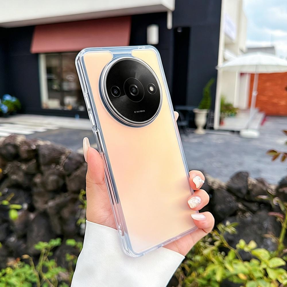 KEYSION Fashion Laser Gradient Colorful Phone Case for Xiaomi Redmi A3 A3X Soft TPU+PC Shockproof Back Cover for Xiaomi POCO C61