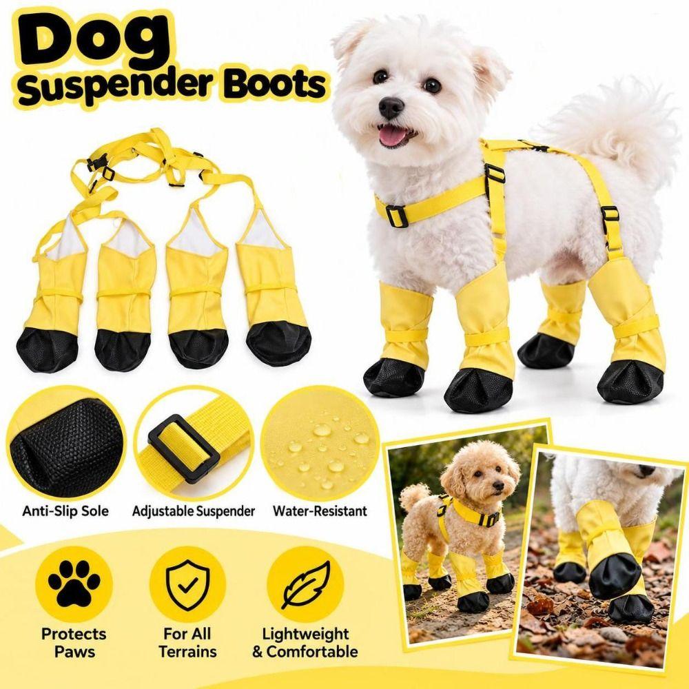 Anti-Slip Dog Suspender Boots Waterproof Pet Paw Protector Dog Rain Booties Pet Outdoor Walking