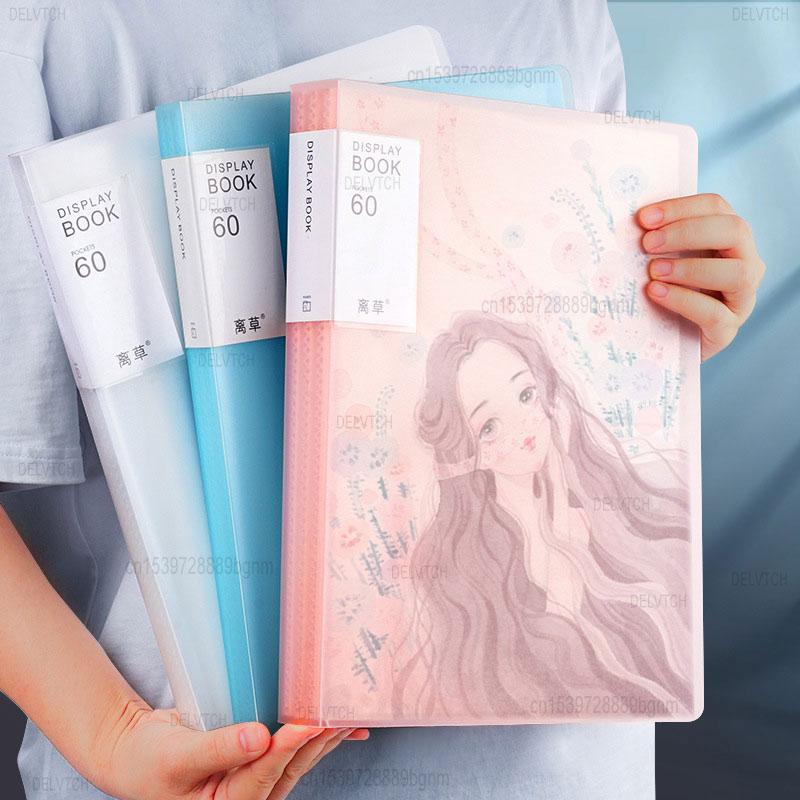 60 Pocket A4 A3 File Folder Picture Photo Album Display Book Art Sketching Painting Drawing Paper Document Storage Bag Organizer