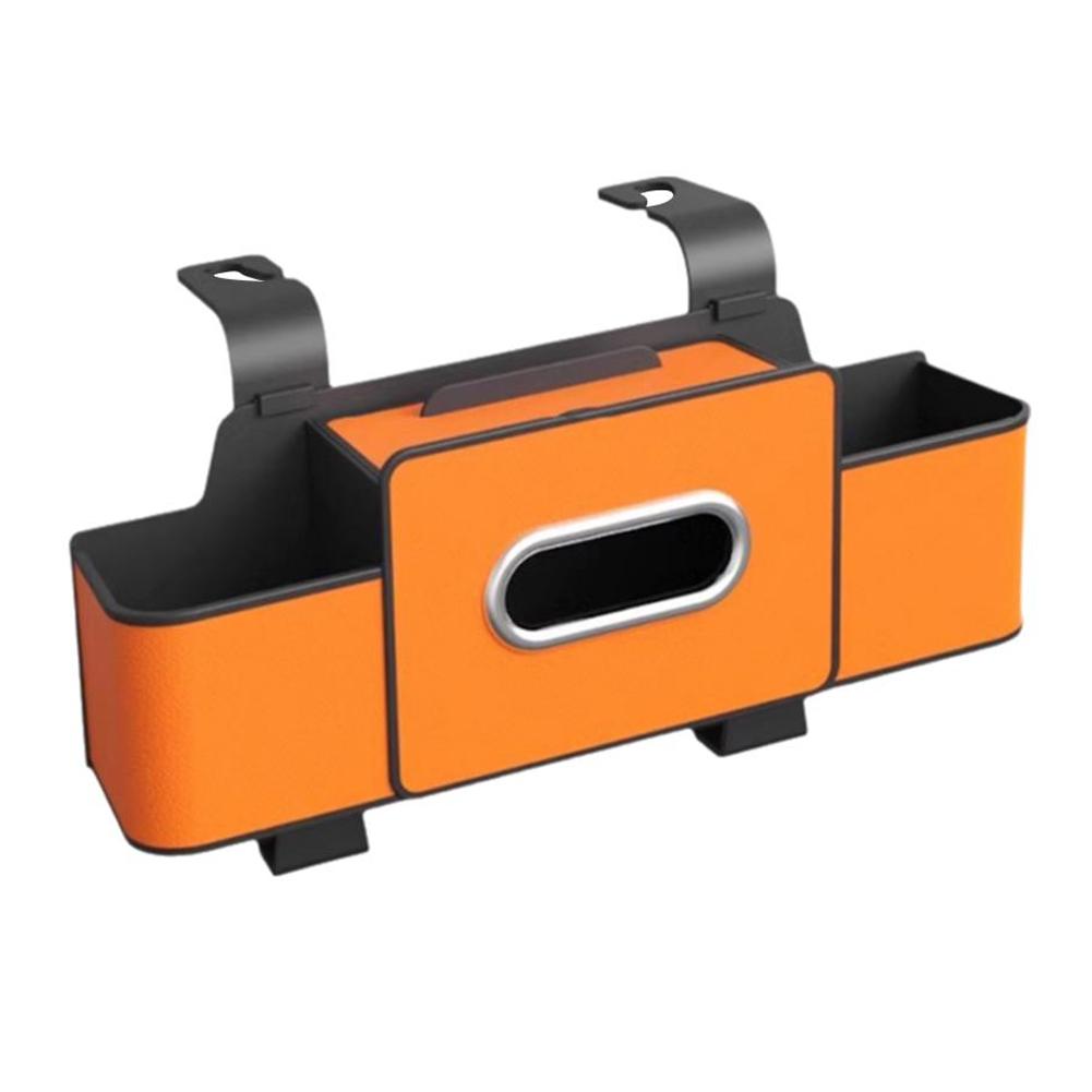 Car Seat Organizer with ABS Box & Tissue Holder. Double Storage for Snacks/Drinks. Easy Install, Durable Resin for All Cars