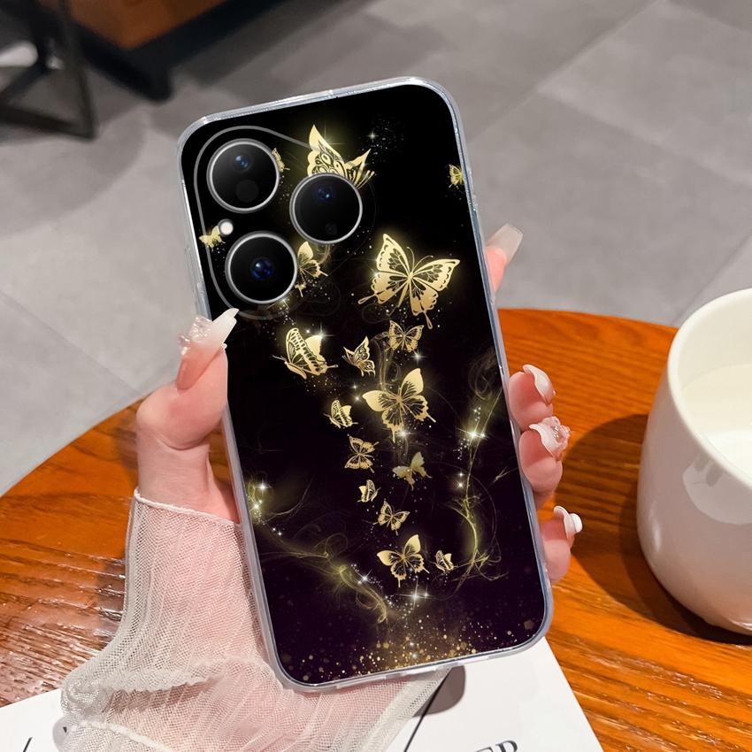 Para Huawei Pura 80 Ultra Honor 400 Magic5 Pro Capa de Telefone Padrão Astronauta Fofo TPU Transparente À Prova de Choque Protetora Capa Traseira Macia Para Huawei Capa