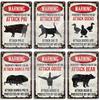 Farmhouse Funny Animal Sign Farm Property Protection Plaque Bear Warning Snake Hamster Guinea Pig Chicken Cat Rooster Goose Goat