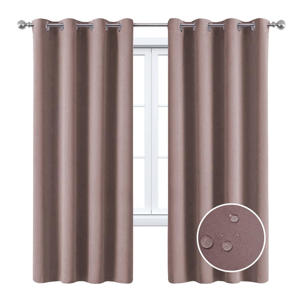 Solid Waterproof Color Sun Blocking Curtain With Nordic Style For Balcony Areas