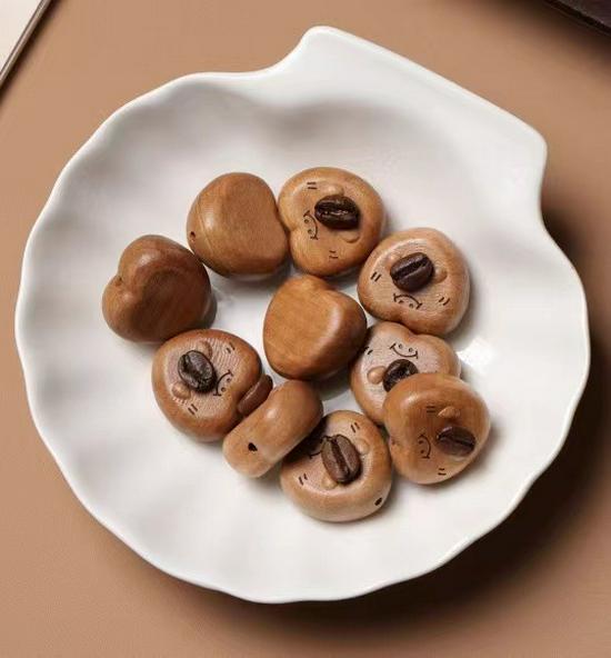 Pfirsichholz Kaffeebohne Teddybär Herz Perlen Kollektion für DIY Schmuck