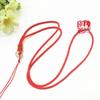 Jade Ethnic Style Handmade Jadeite Peace Pendant Woven Lanyard for Blessings