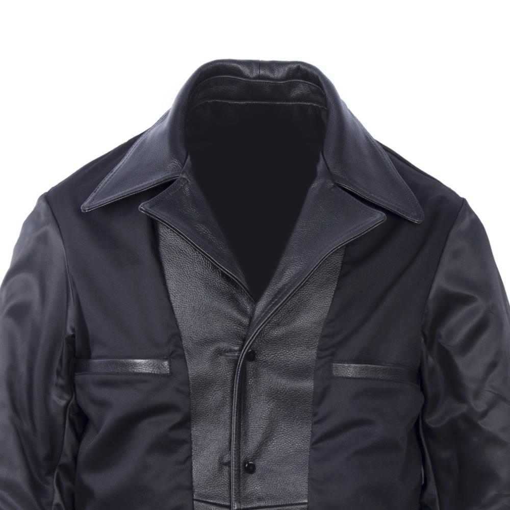 Long Jacket Men Genuine Cow Leather Wind Coat Classic Black Plus Size Jackets Casual Cloths