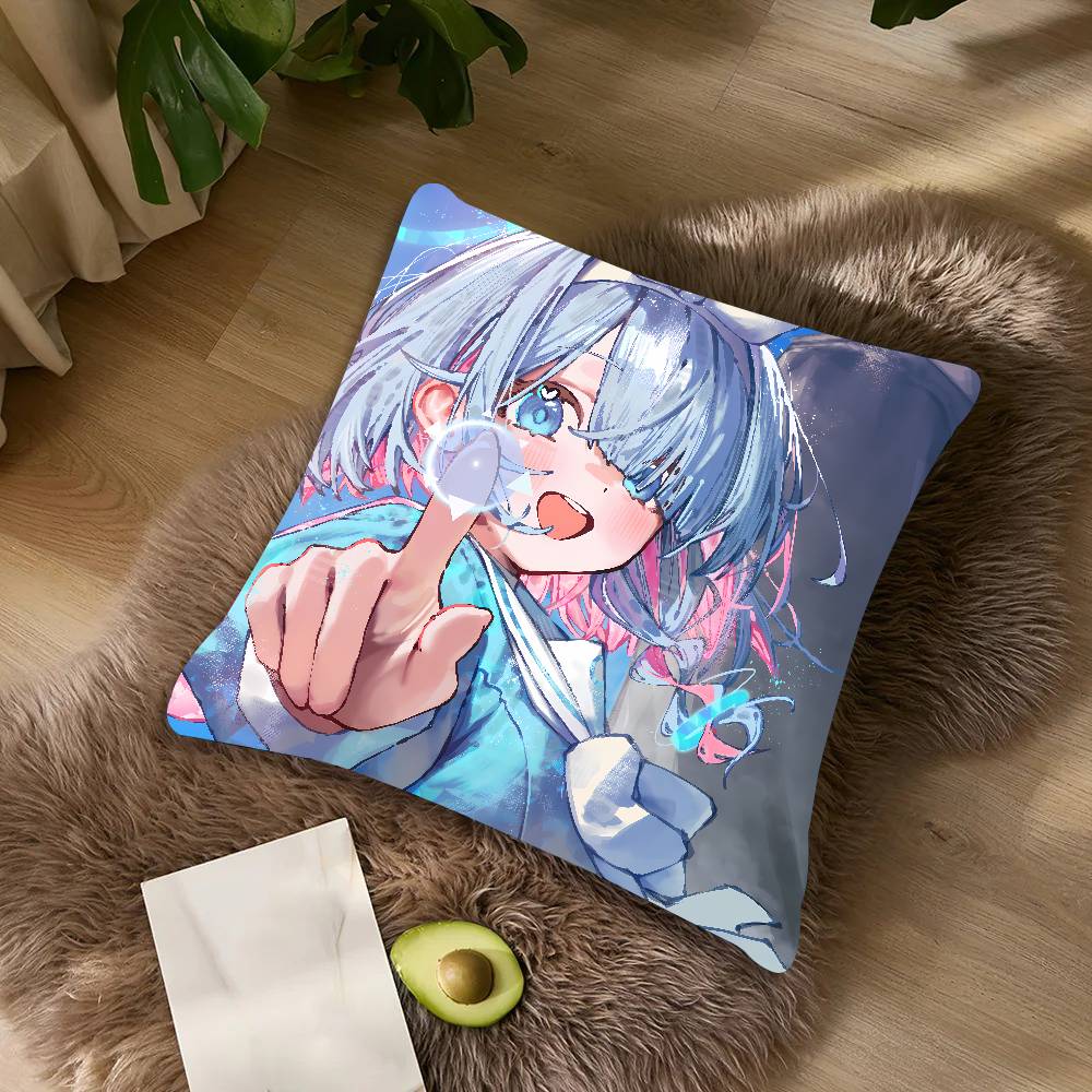 Kawaii Girl Cool Game Blue Archive Cushion Cover Decor Home Throw Pillow Covers For Couch Camping Pillow Cover Decorations