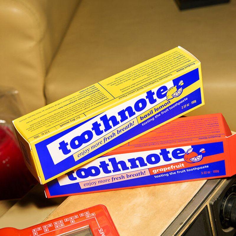 toothnote Feuchtigkeitsspendende Zahnpasta (6 Stück) (Basilikum Zitrone/Grapefruit Geschmack)