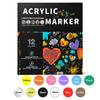 12Pcs/set Large Capacity 12 Color Double Head Soft Head Acrylic Marker Watercolor Pen Children's Drawing Pen Stationery Set