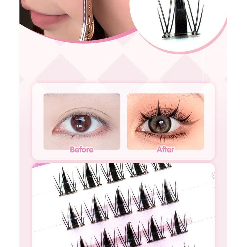 LuxeFlutter - Volume Crisscross Cluster Glue-Free False Eyelashes