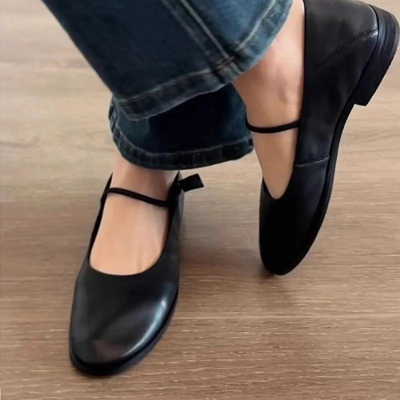 Breathable Shoes Round Toe All-Match Shallow Mouth Casual Female Sneakers Ballerinas Woman 2025 Tennis Retro Ballet Leisure Mary