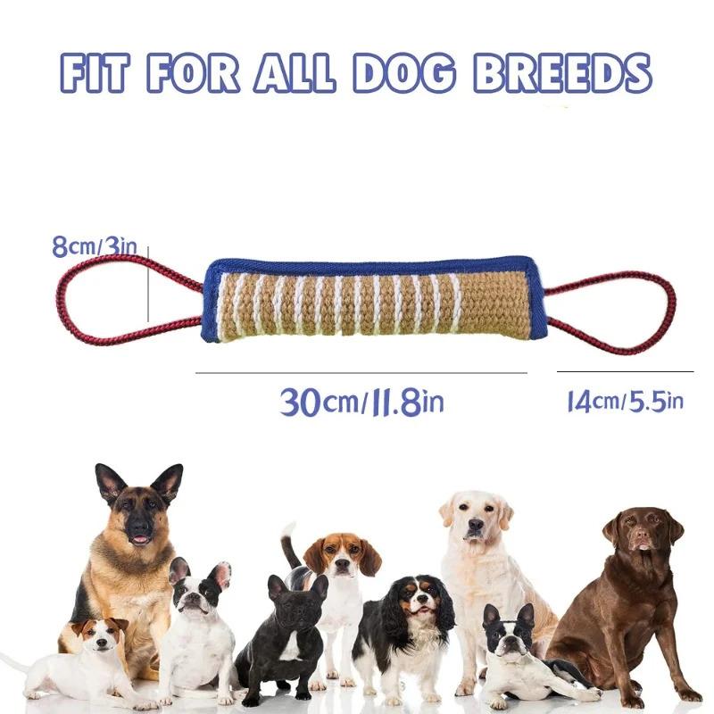 Interactive Dog Toy for Puppy Training Chew Pillow with Jute Rope Fetch Play Bite Resistant Chewing Supplies for Aggressive