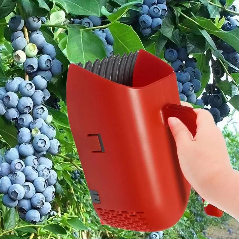Blaubeerpflücker mit Metallkamm & Metallgriff, Plastikschaufel für Blaubeeren Preiselbeeren Huckleberries, Handliches Gartengerät zur Obsternte