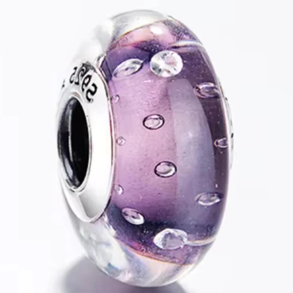 Bunte Murano Glas Echte Kupfer Blume Blatt Kosmische Regenbogen Anhänger Perle Für Armbänder DoItYourself Damenschmuck Geschenke