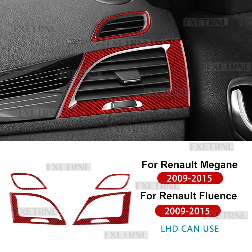 Sticker For Renault Fluence Megane 3 RS 2009 2010 2011 2012 2013 2014 2015 Car Real Soft Carbon Fiber Both Side Air Outlet Trim
