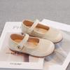 Korean Girls Vintage Leather Shoes Spring Autumn Soft Sole Princess Flats Baby Casual Loafers