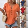 2026 Spring/Summer Casual Ribbed V-Neck Batwing Short-Sleeve Women's Top