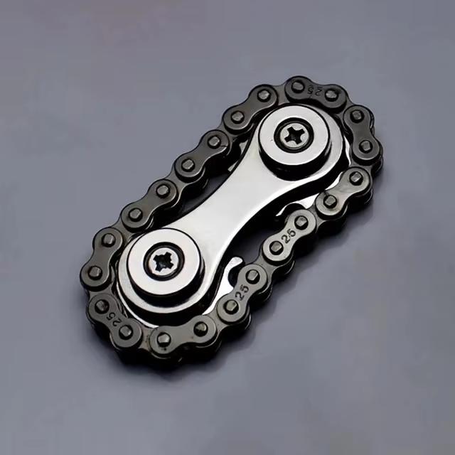 Fahrradkette Fingerspinner | Metall EDC Fidget Spielzeug | Spielzeug zur Stress- und Angstlinderung für Erwachsene | Geschenk für Männer
