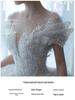 2025 French Luxury Wedding Dress for Petite Pregnant Bride - Princess Style with Train and Heavy Embroidery (D102)