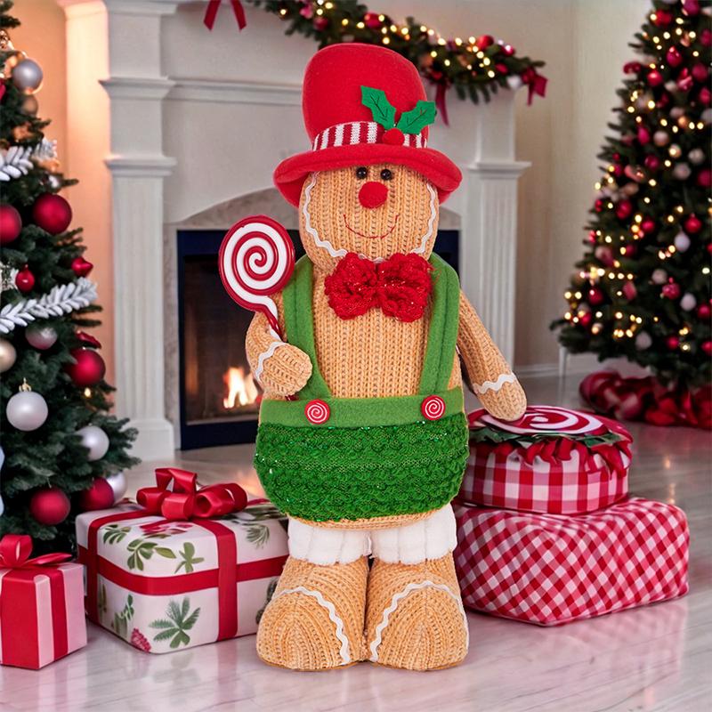 Large Gingerbread Man Doll Biscuit Cookie Man Toy Dolls Ornaments Christmas Decor Navidad 2025 New Year Gifts