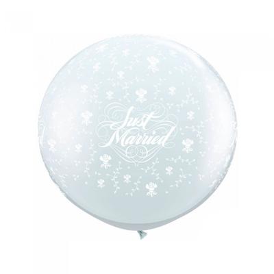 Qualatex Just Married Latex Flowers Balloon (Pack of 2)
