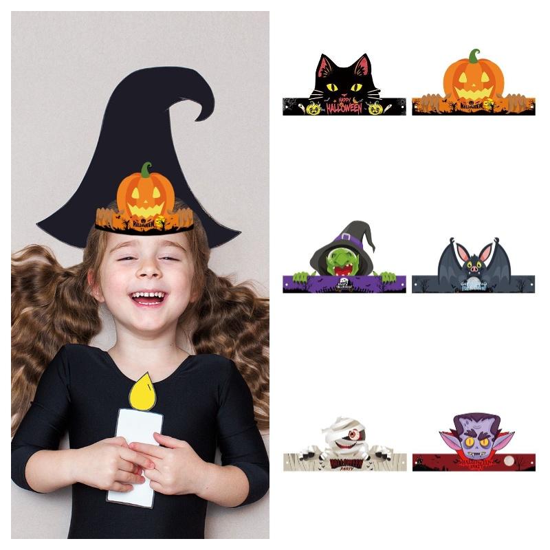 New Halloween Paper Hats For Children's Parties Wholesale Decorations