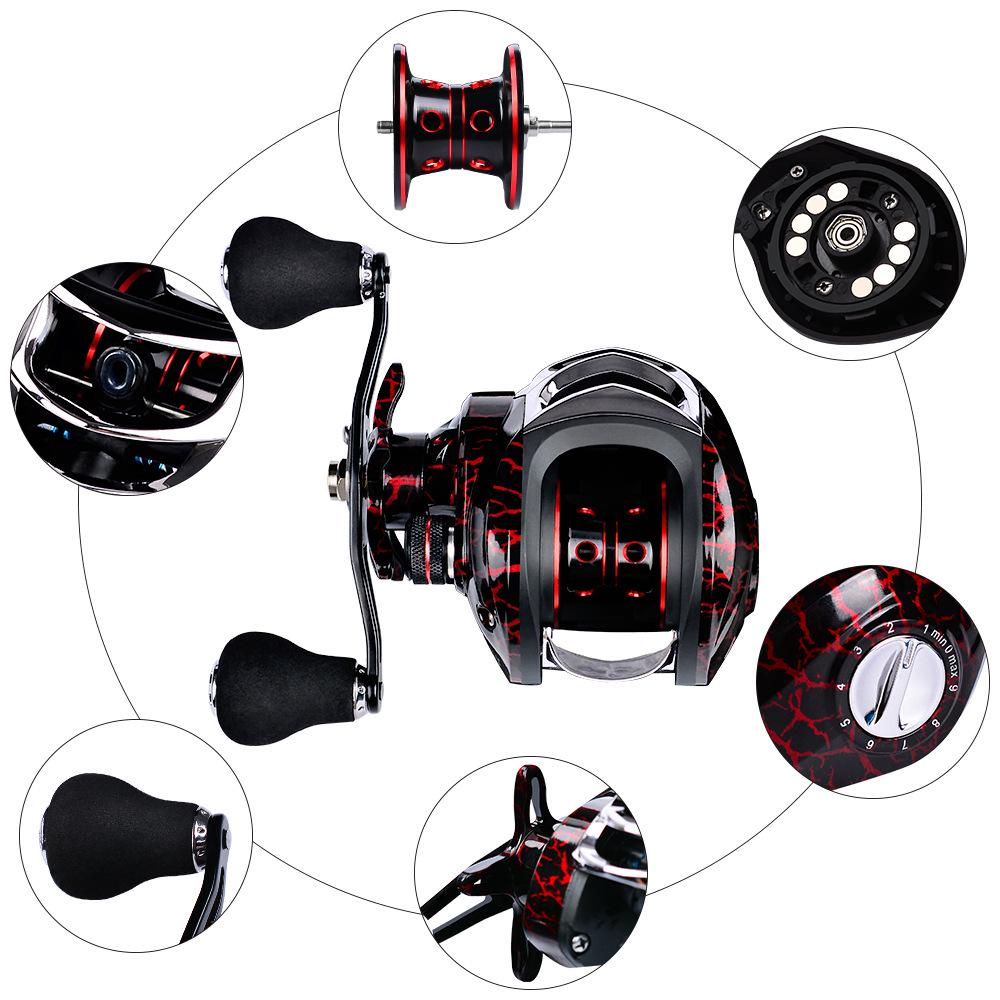 Magnetic Brake Bait Reel 18+1BB 7.2:1 Gear Ratio Maximum Resistance 10kg Metal Spool Fishing Reel Fishing Reel Freshwater Saltwater Universal