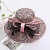 Fashion Trendy Brand Breathable Mesh Visor Women'S Summer Lace Flower Beach Hat Folding Sunscreen Sun Hat