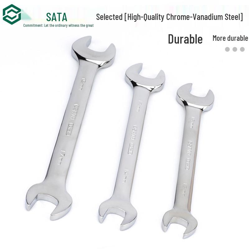 SATA Double-Headed Open-End Spanner Set: 8/10/12/14/17/19/22mm Fixed Forked Wrench
