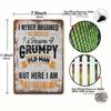 Funny Grumpy Man Vintage Metal Wall Art Decor Home Comedy Fan Gift