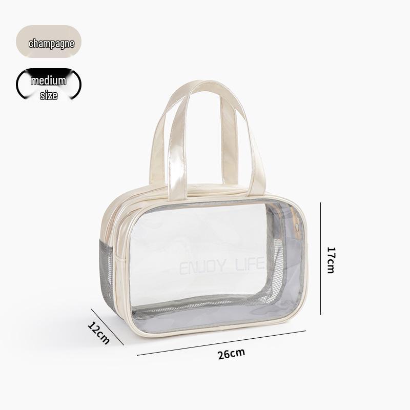 Waterproof Wet/Dry Beach & Fitness Toiletry Bag - Large Capacity Handheld Storage for Makeup & Swimming Gear