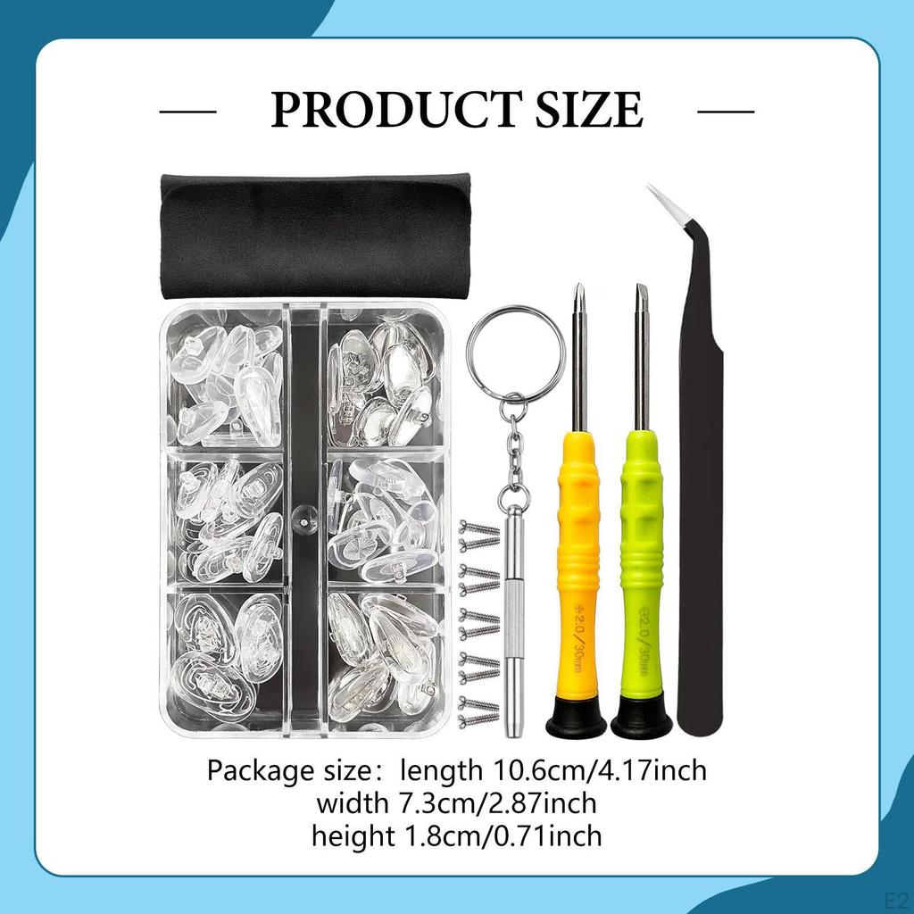 Brillenreparaturset Ersatzzubehör Silikon-Nasenpads Praktische Brillenpinzette