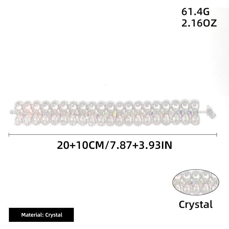 Geometric Rhinestone Choker Necklace for Women - Shiny, Versatile, European & American Style