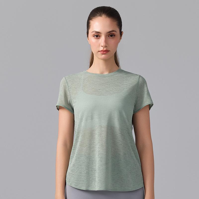 Women's Breathable Short Sleeve Yoga T-Shirt with Hollow Beautiful Back - Lightweight Dance Fitness Cover-Up Running Top