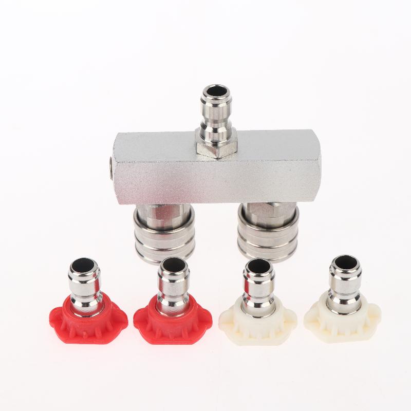 Pressure Washer Tips 2-In-1 Power Washer Nozzle Tip And 4Pcs Power Washing Spray Nozzles(25, 40 Degree) 1/4 Inch Quick Connect
