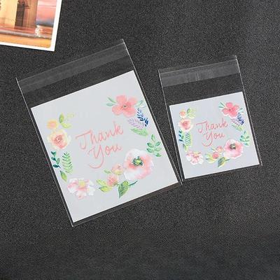 100 Stück selbstklebende Plastiktüten, Dankeschön-Keks- und Süßigkeitentüten, für Hochzeit, Geburtstag, Party, Geschenktüte, Keksbacken, Verpackungsbeutel