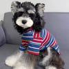 Puppy Dog Clothes Trendy American Striped Spring and Autumn Summer Thin Pet T-shirt Small Dog Schnauzer Teddy Bigbear