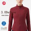 Brand's Women's Slim Fit Fitness Jacket – Stand Collar, Zipper Pockets, Long Sleeve, High-End Style