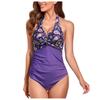 Women's Bikini Swimwear One-Piece Vintage Conservative Solid Sexy Swimsuit Swimming Beachwear