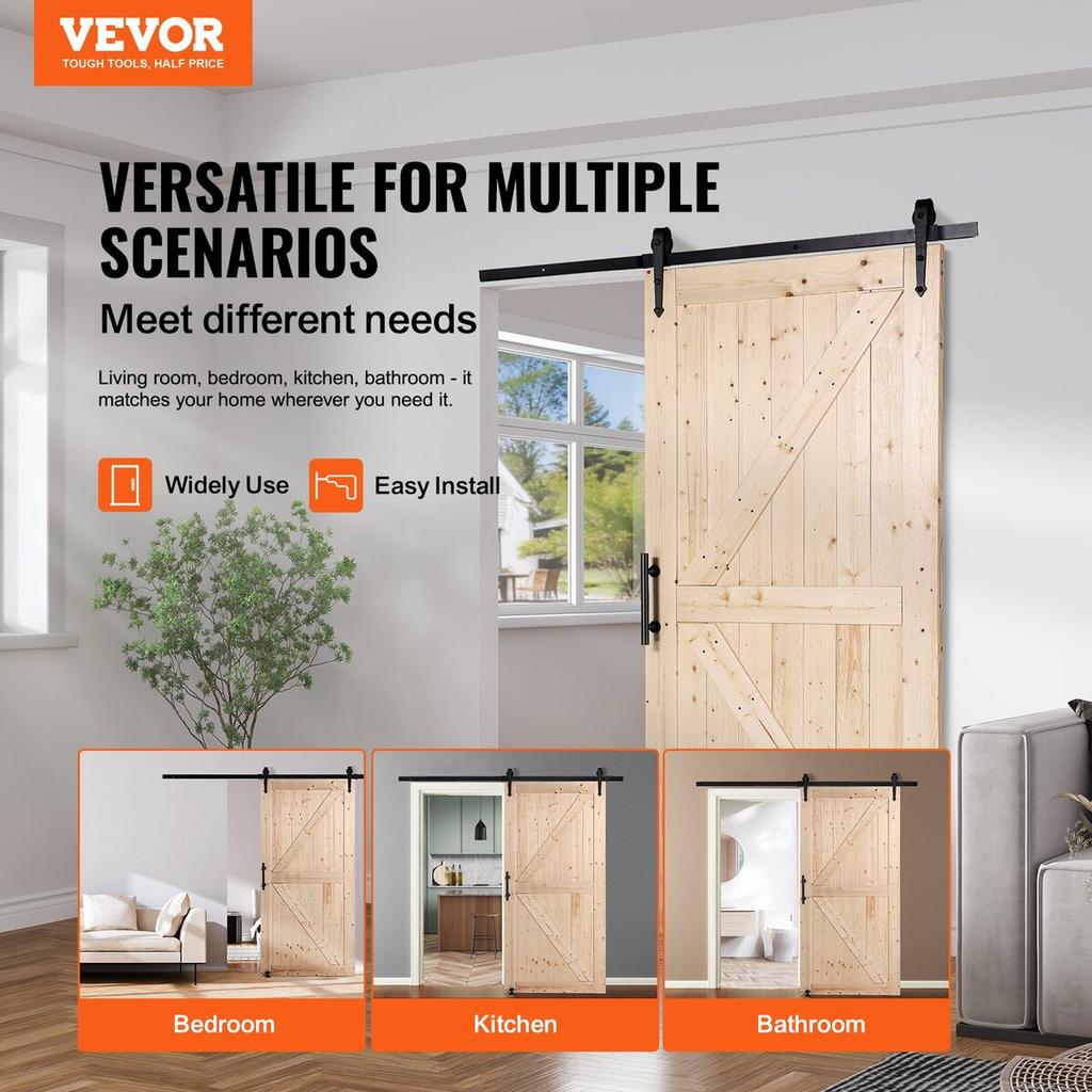 Barn Door and Hardware Kit 30" X 42" Wood Sliding Barn Door Kit Smoothly